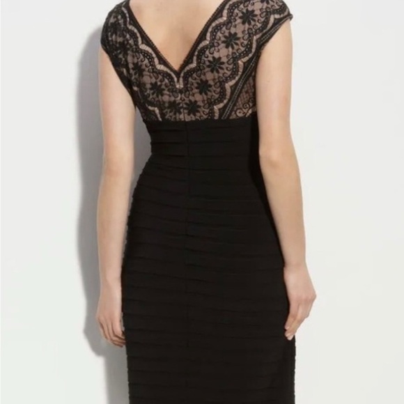ADRIANNA PAPELL Black & Nude
Lace Shutter Pleat Pencil Dress, Sz 14 - Picture 2 of 9
